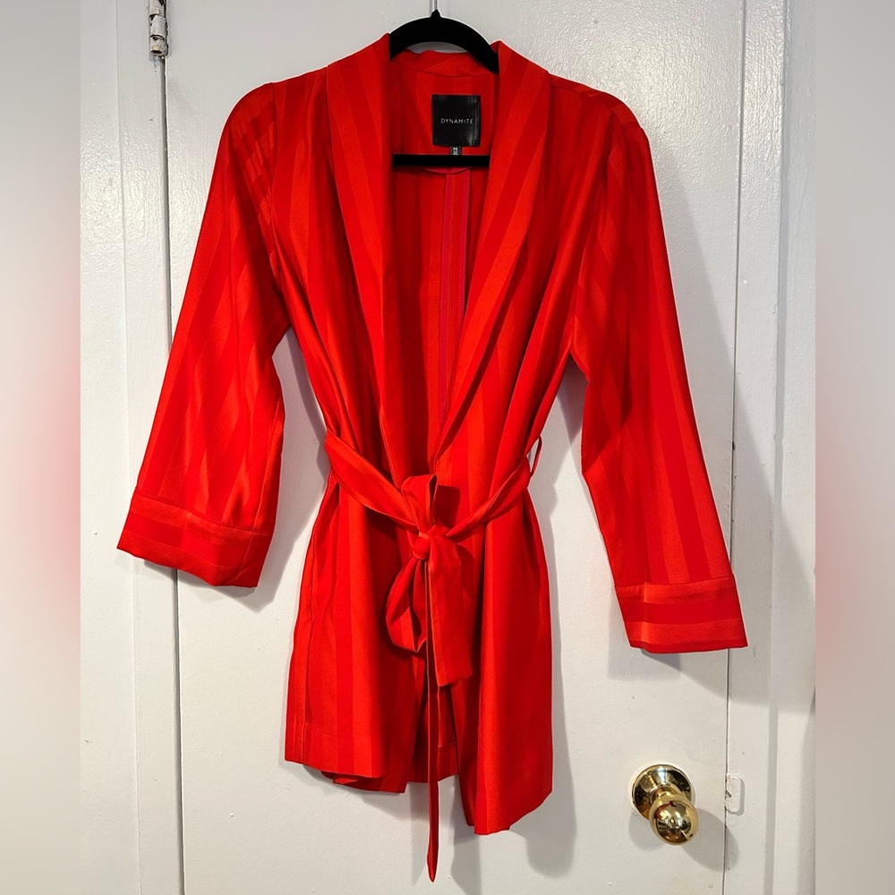 Dynamite Lapels Striped Jacket in Red (Brand New With No Tags)